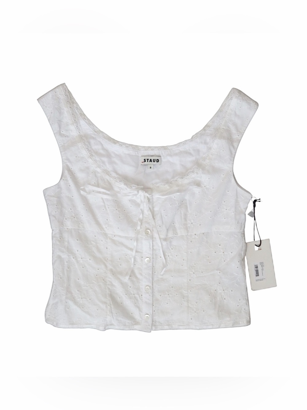 Staud Lou Eyelet Voile Top